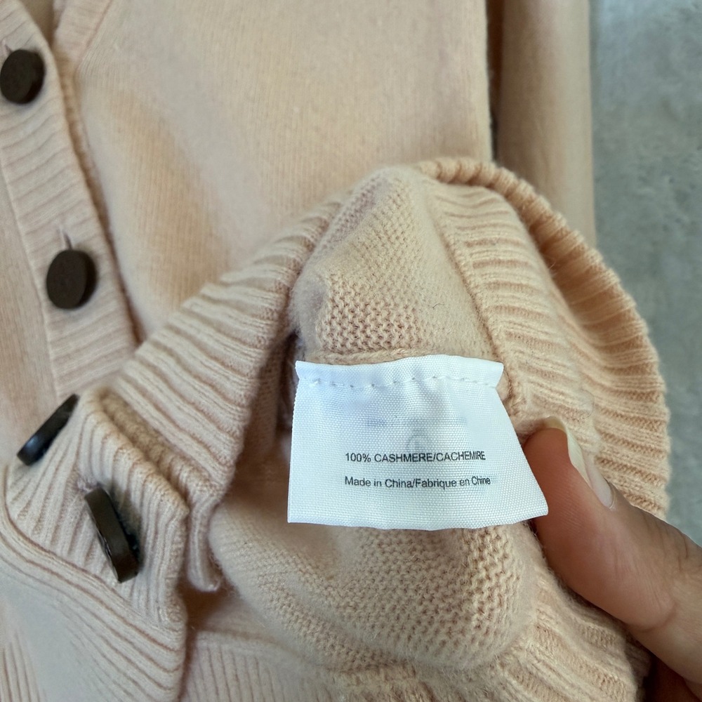 Tory Burch Simone 100% Cashmere Cardigan Womens XXS Pink Quiet Luxury Old Money - Picture 7 of 9